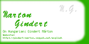 marton gindert business card